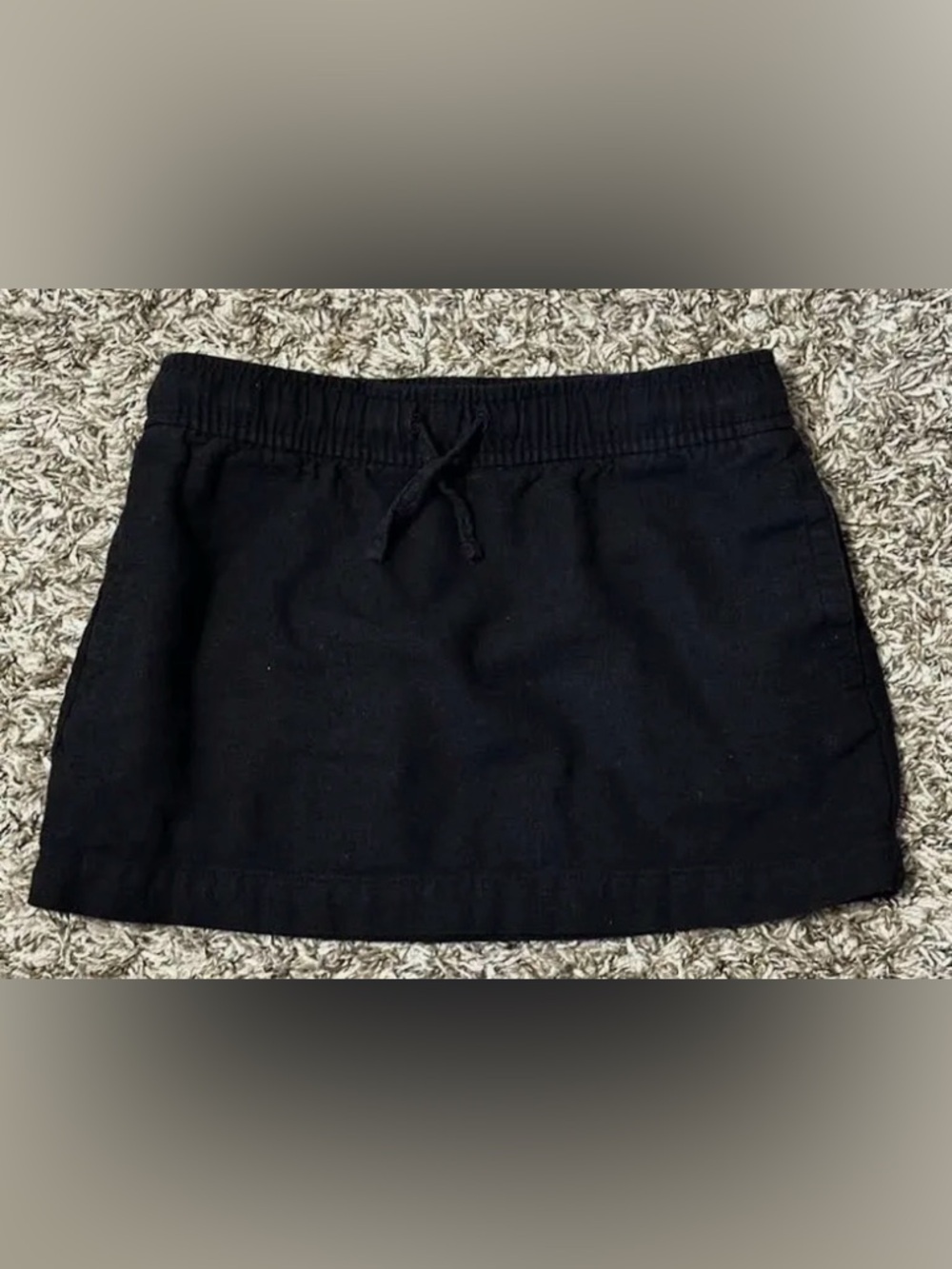 Old Navy Pure Black Linen blend Drawstring Tie Waist Mini Skirt Women’s 1X